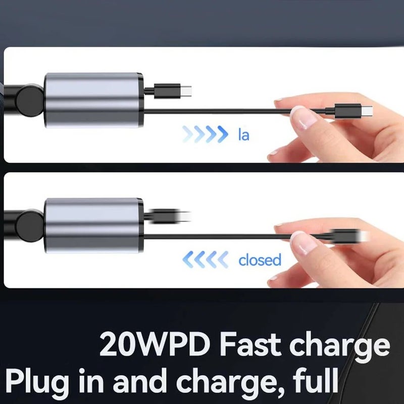 Bluejw Retractable Car Charger 4 in 1 - Fast Charging Adapter with Retractable Cable & 2 USB Ports - Automobile Chargers for All Phones - Image 5